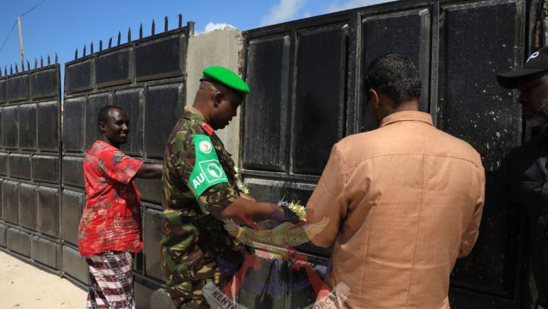 KDF HANDS OVER FOUR CLASSROOMS AND A SPORTS STADIUM AT RAS KAMBONI, SOMALIA