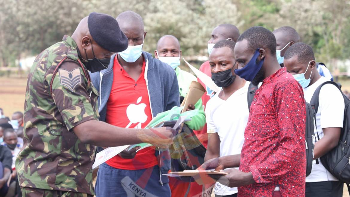 KDF RECRUITMENT EXERCISE CONTINUES AT THE NATIONAL YOUTH SERVICE (NYS)