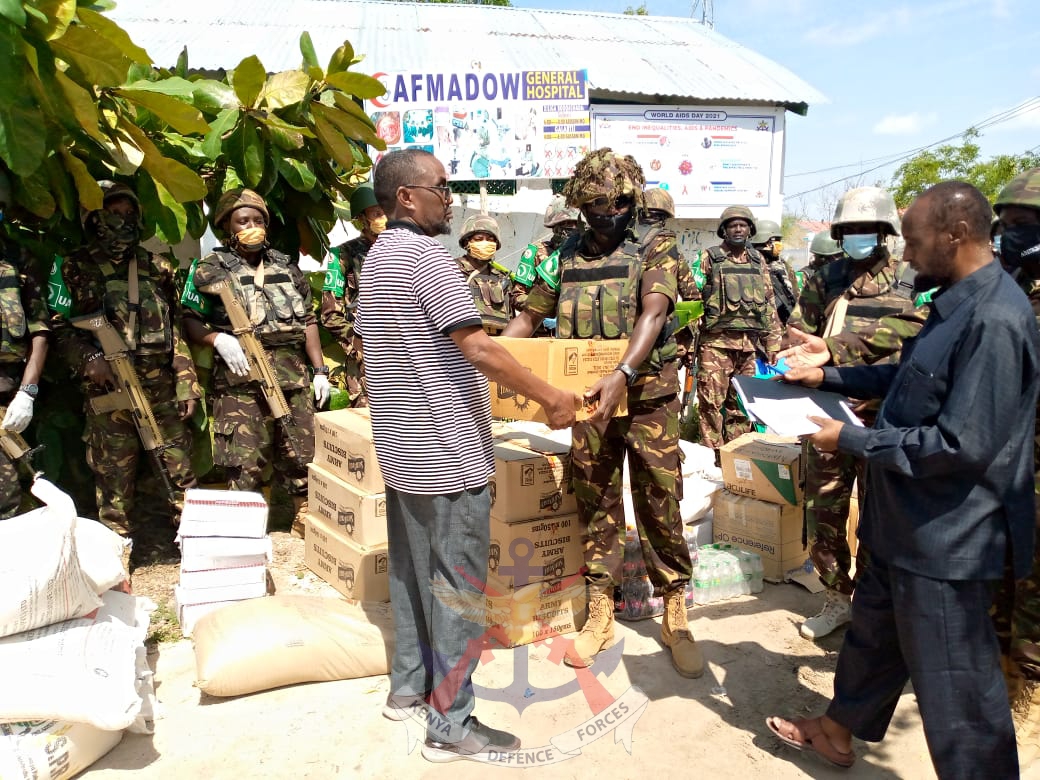 KDF TROOPS IN SOMALIA MARK WORLD AIDS DAY AT AFMADOW HOSPITAL