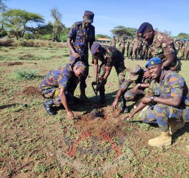 SCHOOL OF ARTILLERY SOLDIERS PLANT TREES IN HONOUR OF THE LATE FORMER PRESIDENT KIBAKI