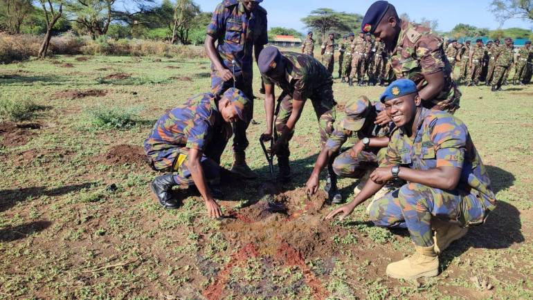 SCHOOL OF ARTILLERY SOLDIERS PLANT TREES IN HONOUR OF THE LATE FORMER PRESIDENT KIBAKI