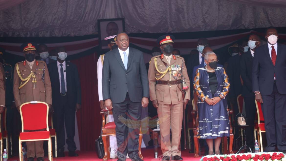 PRESIDENT KENYATTA PRESIDES OVER RECRUITS PASS OUT PARADE AND COMMISSIONS ELDORET REGIONAL HOSPITAL