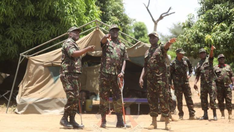 COMMANDER KENYA ARMY VISITS TROOPS DEPLOYED IN OPERATION MALIZA UHALIFU.