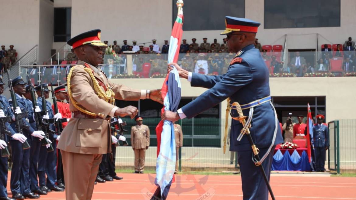 GENERAL KIBOCHI HANDS OVER CHIEF OF DEFENCE FORCES MANTLE TO INCOMING GENERAL OGOLLA