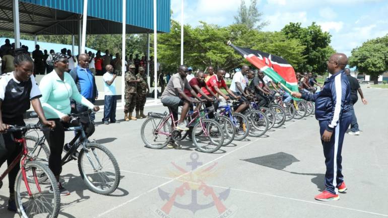 MANDA BASE TROOPS PARTAKE IN CYCLING AND SWIMMING COMPETITION
