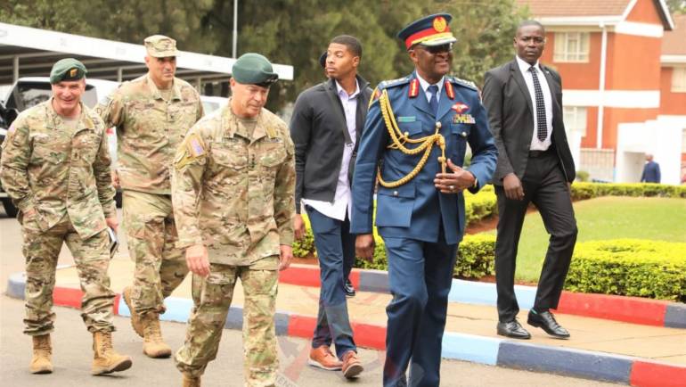 U.S GENERAL PAYS COURTESY CALL TO THE KDF CHIEF OF DEFENCE FORCES AT ULINZI HOUSE