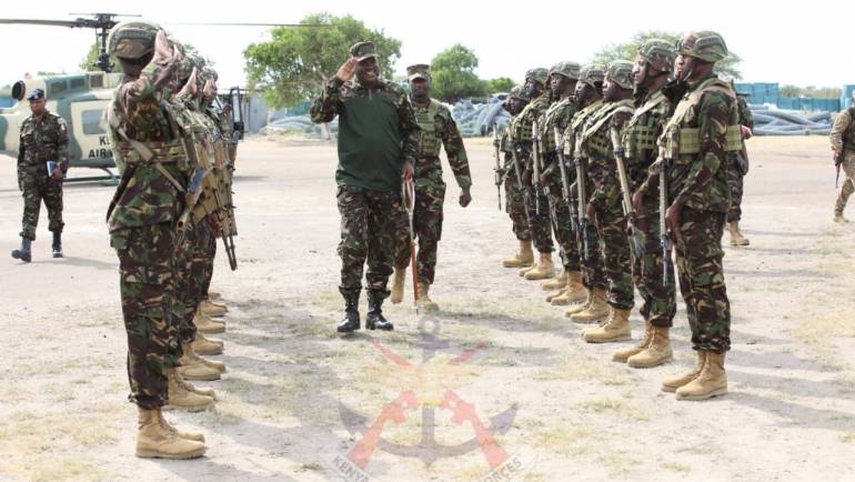 COMMANDER KENYA ARMY VISITS TROOPS ON OPERATION DUTIES*