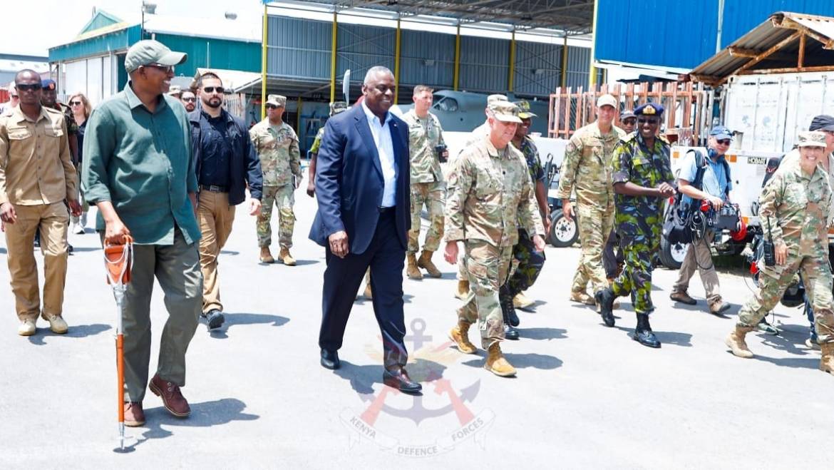 CS HON. DUALE AND US DEFENCE SECRETARY LLYOD AUSTIN  III VISITS KENYA NAVY MANDA BASE