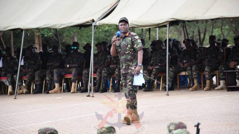 DEPUTY  COMMANDER KENYA ARMY VISITS TROOPS SCHEDULED   FOR PEACE KEEPING OPERATIONS IN DRC