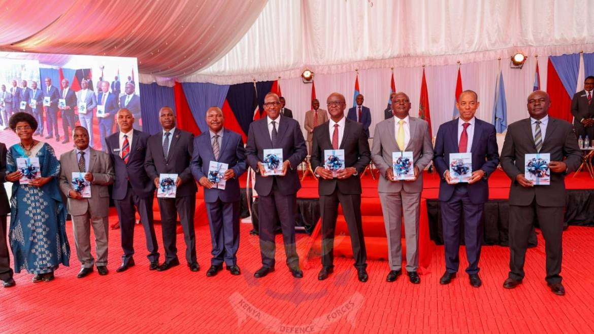 CS DUALE LEADS SENIOR KDF AND NDU-K OFFICIALS IN LAUNCHING UNIVERSITY JOURNAL