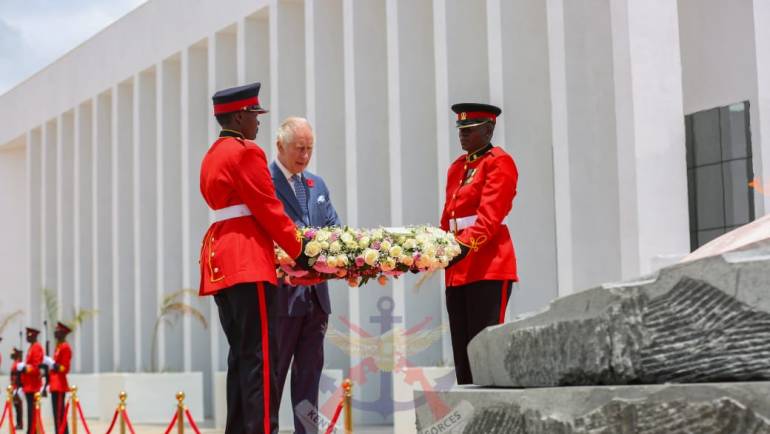 KING CHARLES III TOUR UHURU GARDENS NATIONAL MONUMENT AND MUSEUM ON HIS MAIDEN VISIT TO KENYA