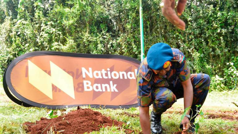 JOINT COMMAND AND STAFF COLLEGE (JCSC) PARTNERS WITH NATIONAL BANK OF KENYA (NBK) IN TREE PLANTING AND GROWING EVENT