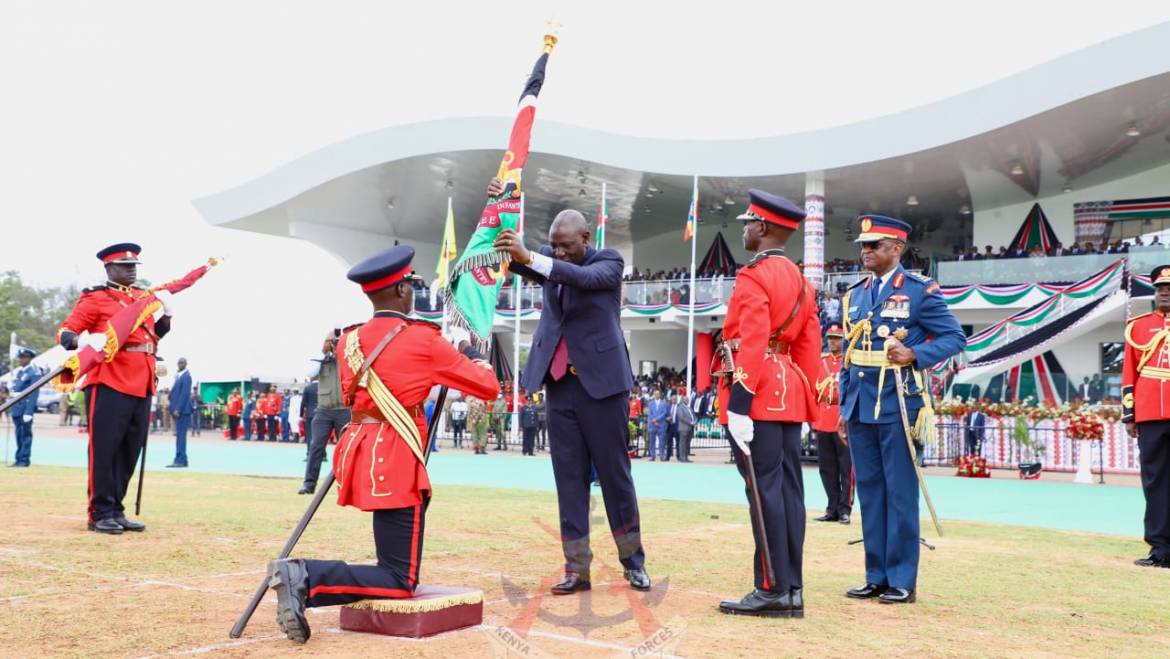 25 MIB PRESENTED WITH PRESIDENTIAL AND REGIMENTAL COLOURS AS KENYA MARKS 60 YEARS OF INDEPENDENCE
