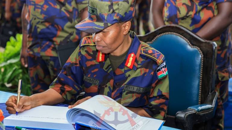 COMMANDER KENYA AIR FORCE VISITS  FORWARD OPERATING BASES IN MOMBASA