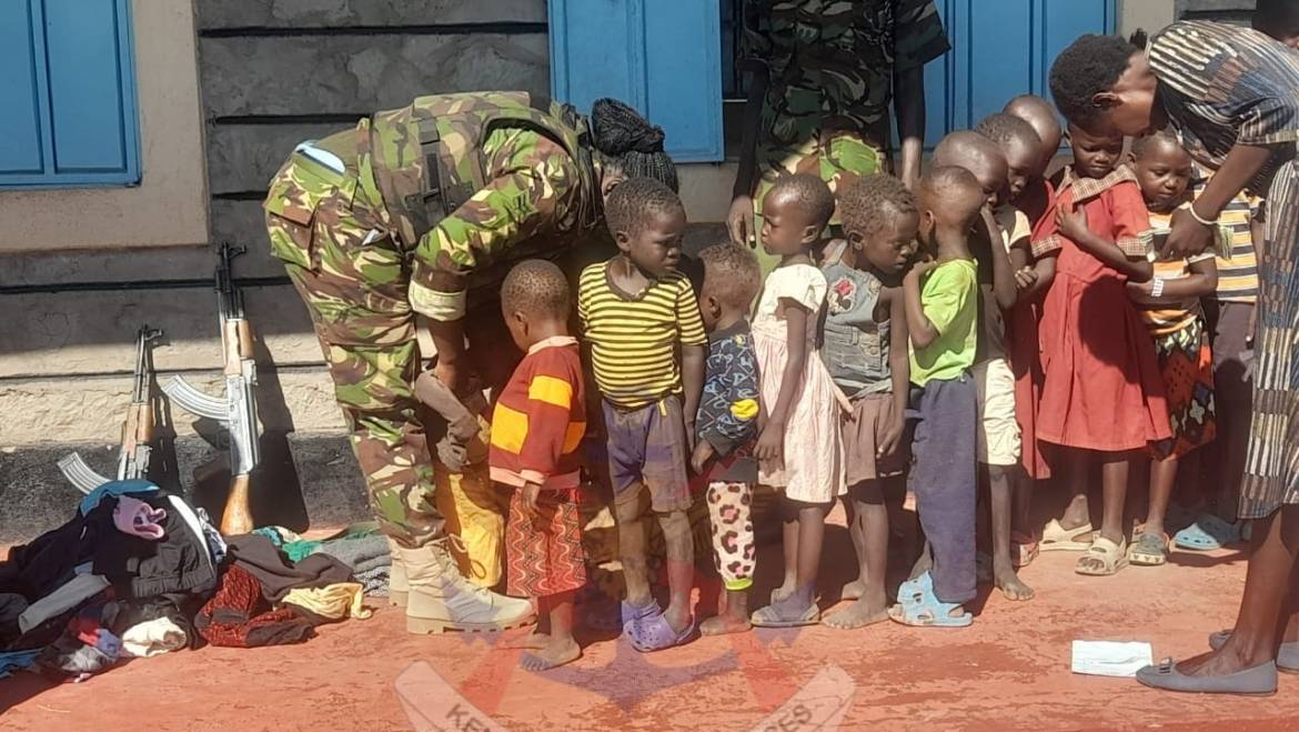 KENYA DEFENCE FORCES DONATES CLOTHING TO SCHOOL CHILDREN