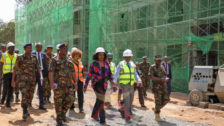 CS DEFENCE INSPECTS ONGOING KDF HOUSING WORKS