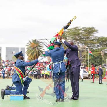 WAJIR AIR BASE HONOURED WITH THE PRESIDENTIAL AND REGIMENTAL COLOUR