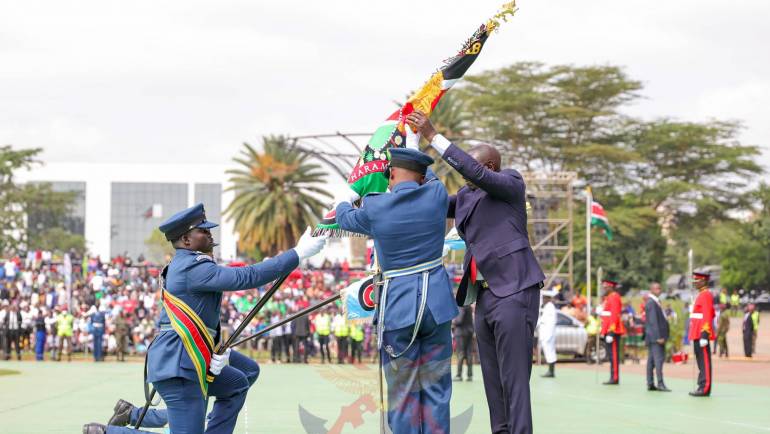 WAJIR AIR BASE HONOURED WITH THE PRESIDENTIAL AND REGIMENTAL COLOUR