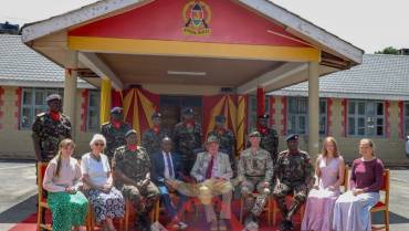 FIRST ADJUTANT OF 3 KENYA RIFLES VISITS LANET BARRACKS