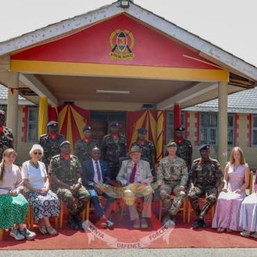 FIRST ADJUTANT OF 3 KENYA RIFLES VISITS LANET BARRACKS