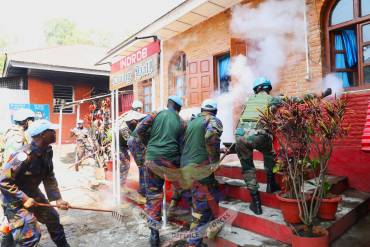 KENYAN AND INDIAN BATTALIONS SUCCESSFULLY CONDUCT JOINT FIRE DRILL IN GOMA, DRC