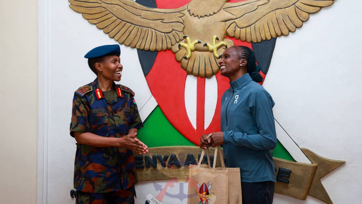 COMMANDER KENYA AIR FORCE MEETS WO2 HELLEN OBIRI