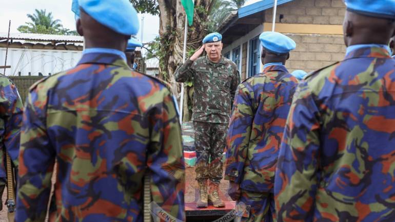 MONUSCO FORCE COMMANDER VISITS KENYAN TROOPS IN DR CONGO